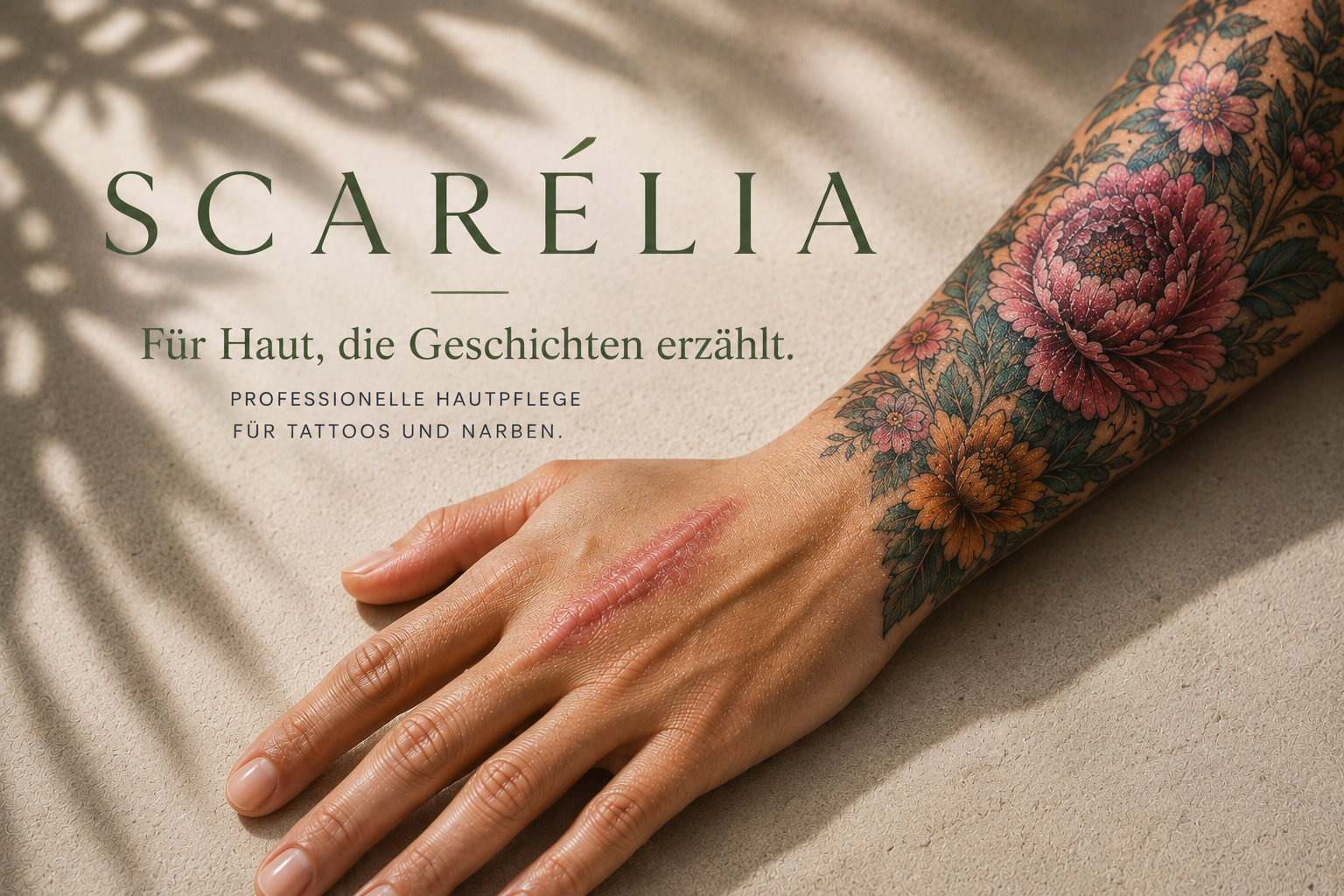 SCARÉLIA – Für Haut, die Geschichten erzählt. Professionelle Hautpflege für Tattoos und Narben.